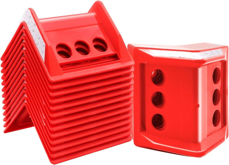 SALUINOKI Flatbed Edge Corner Protector Holder (24 Pack) Red Ratchet Strap Protector Heavy Duty Cargos Protector Flatbed Equipment for Shipping Cargo Protection - Image 1